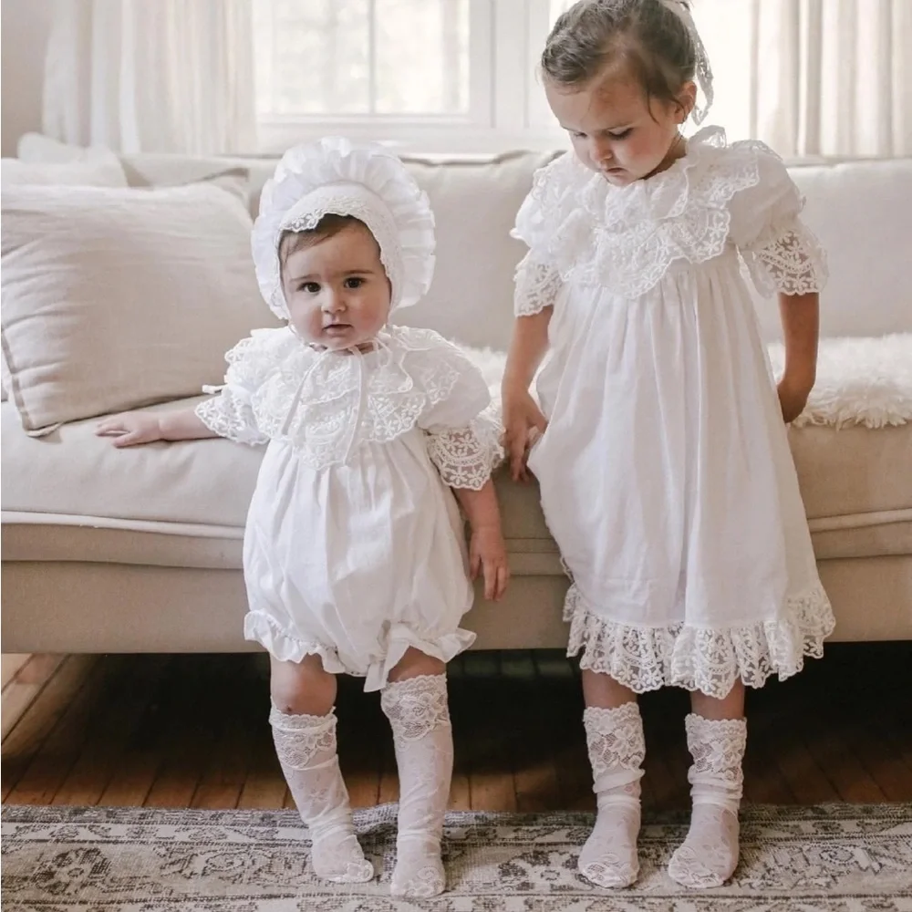 Petite Maison Kids Katherine Embroidered Linen Romper